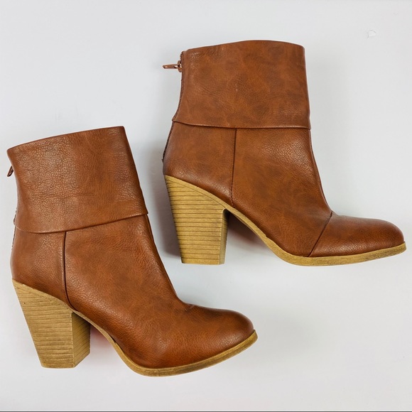 Kohl’s Shoes Kohls Brown Zip Up Heeled Ankle Boots Poshmark